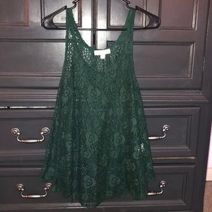Urban Outfitters green lace tank